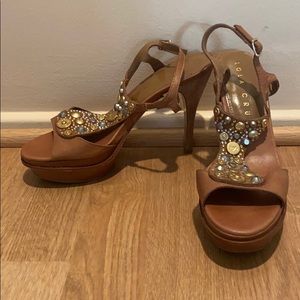 FINAL SALE Lola Cruz Tan Leather Sandals 38